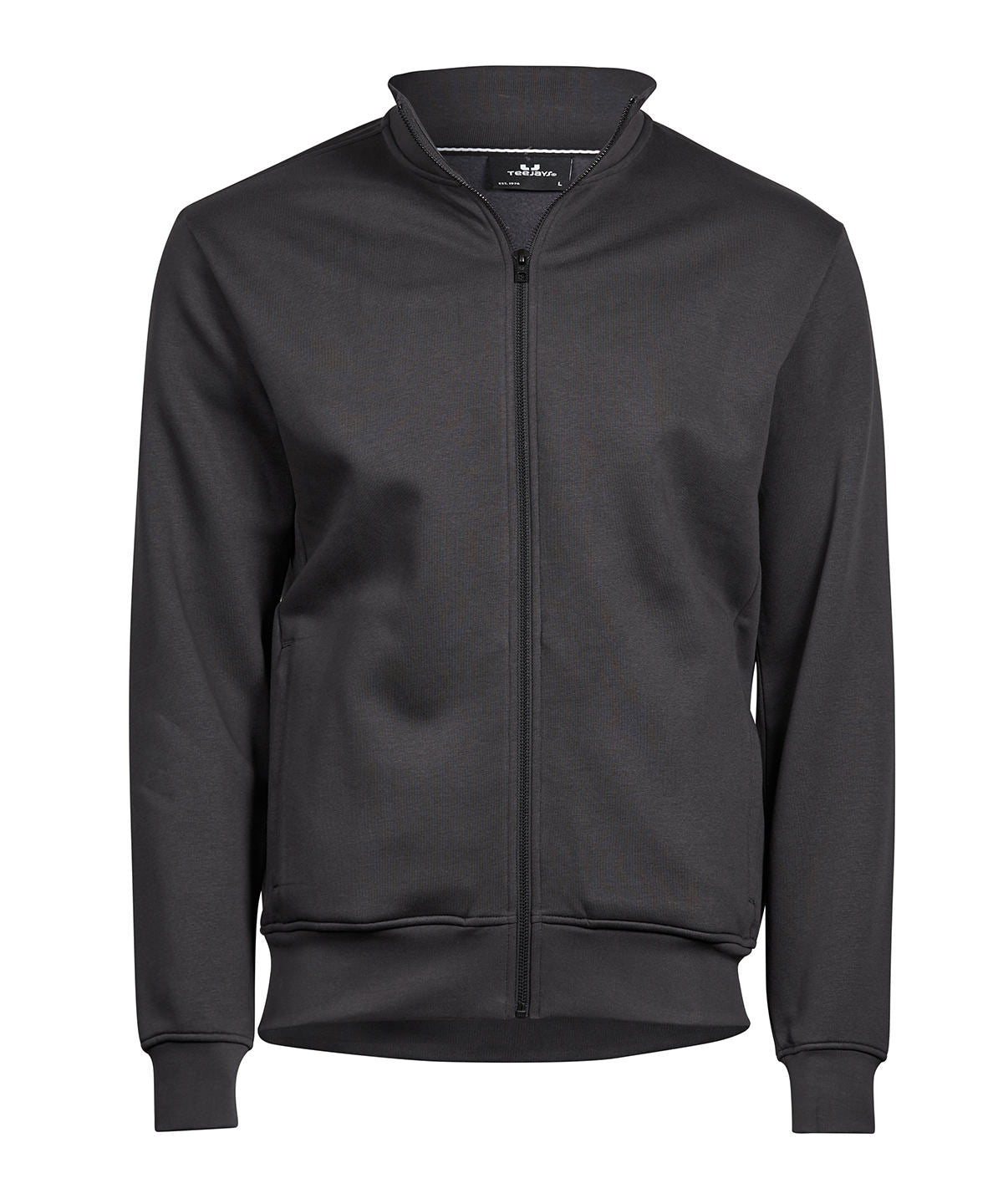 Tee Jays Full-zip sweat cardigan in Dark Grey, front view