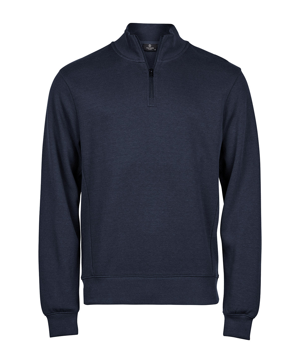 Tee Jays Ribbed interlock half-zip in Navy, front view