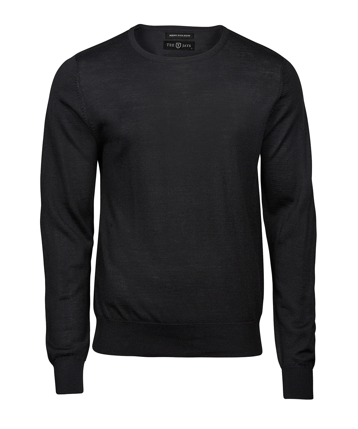 Tee Jays Crew neck in Black, front view