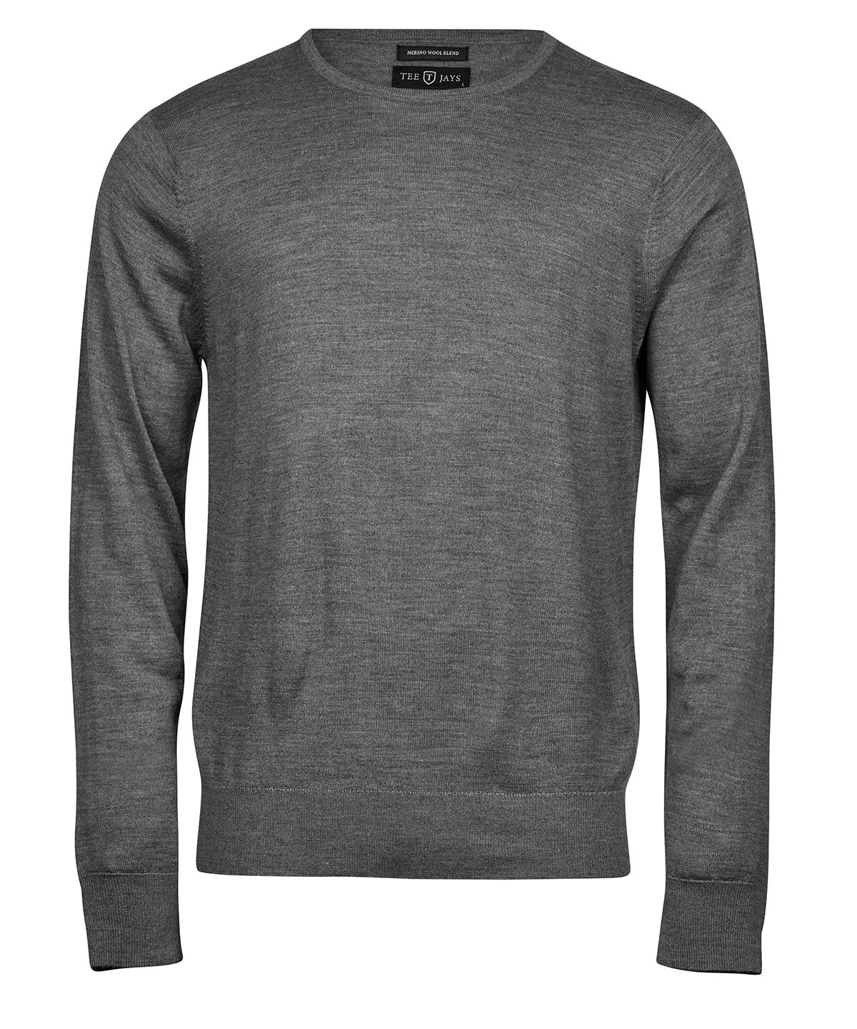 Tee Jays Crew neck in Grey Melange, front view