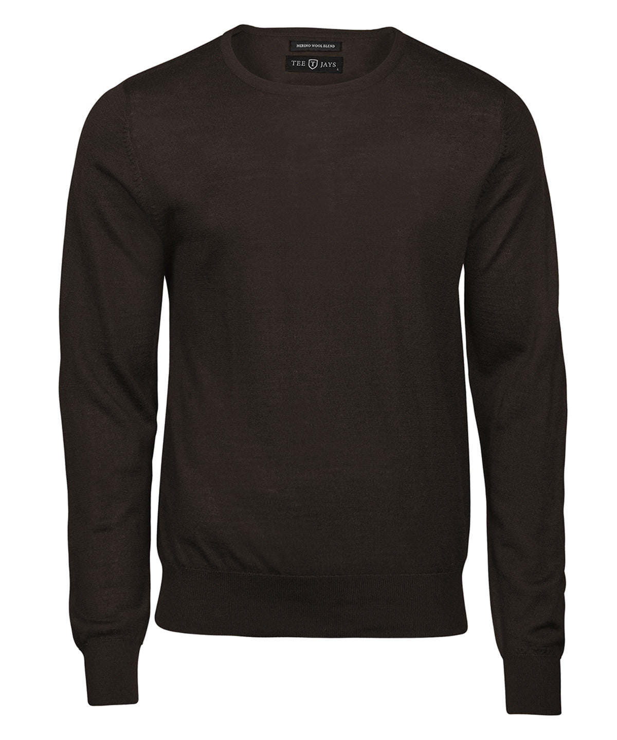 Tee Jays Crew neck in Mocha, front view