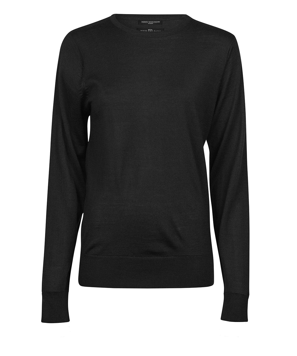 Tee Jays Women’s crew neck in Black, front view