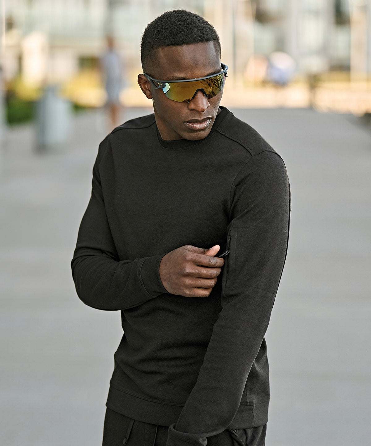 Tee Jays Athletic crew neck sweatshirt, lifestyle photo