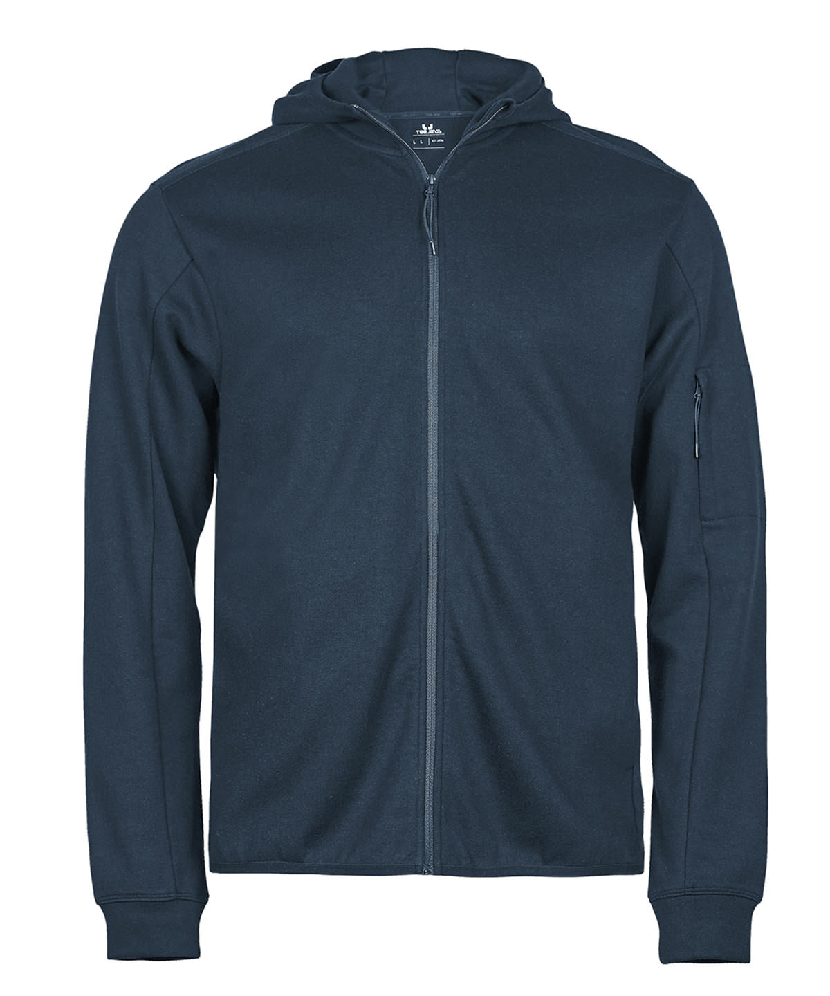 Tee Jays Athletic hooded full-zip sweatshirt in Ink, front view