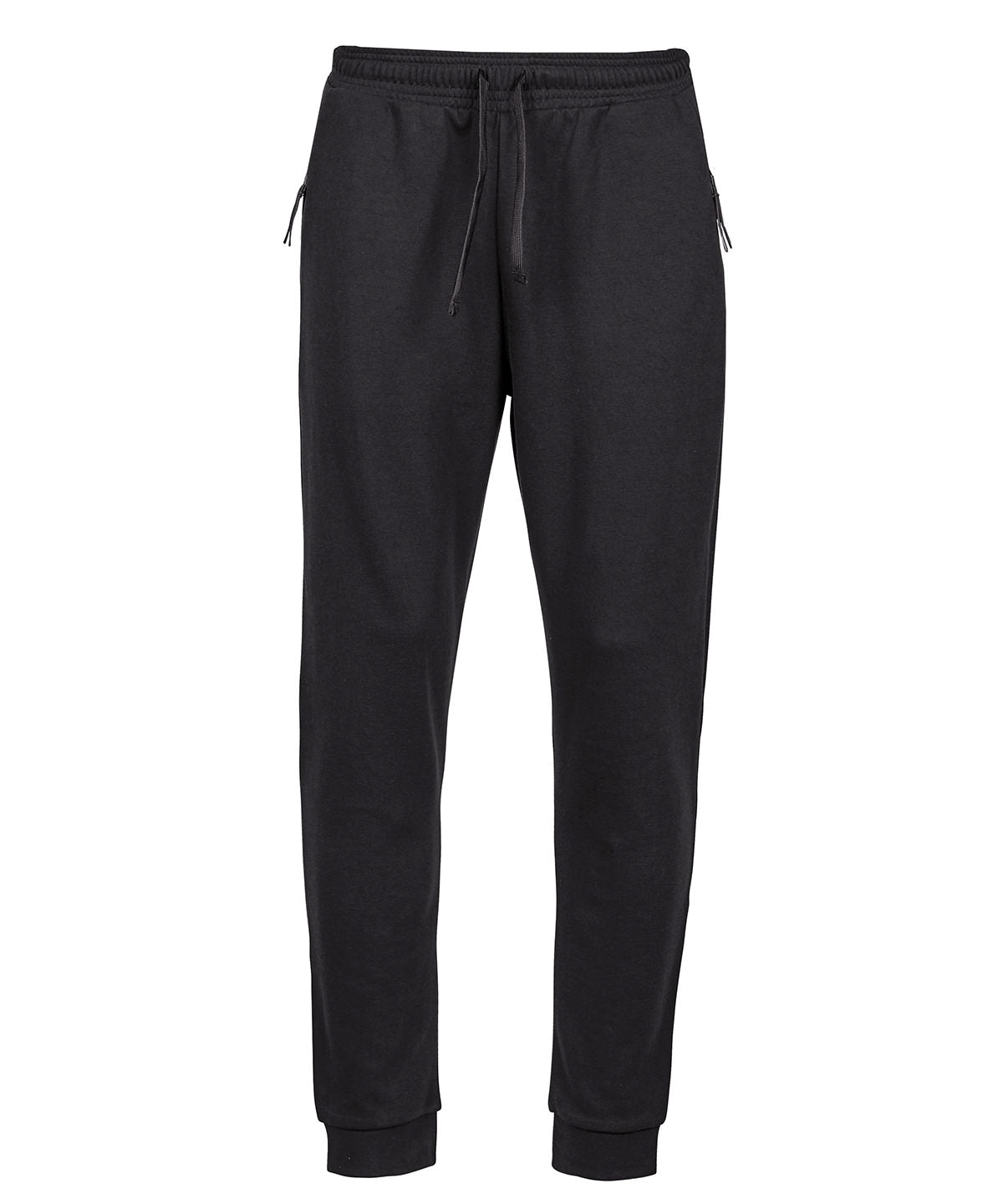 Tee Jays Athletic pants in Black, front view