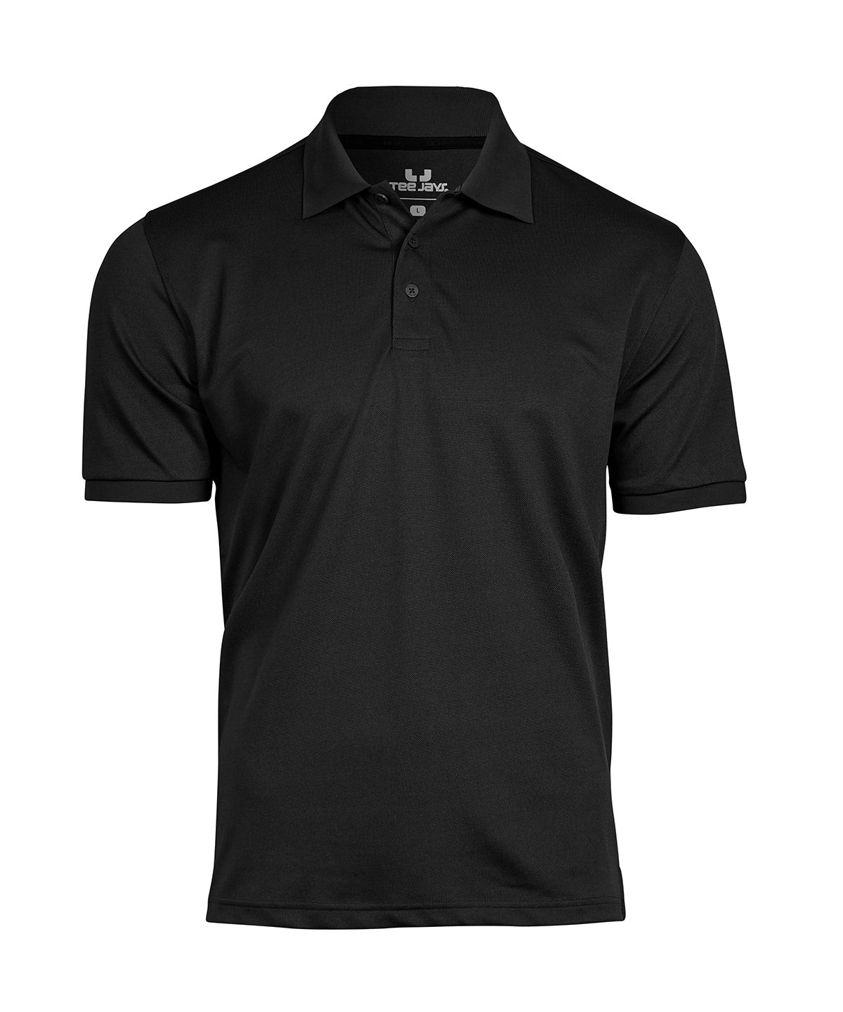 Tee Jays Club polo in Black, front view