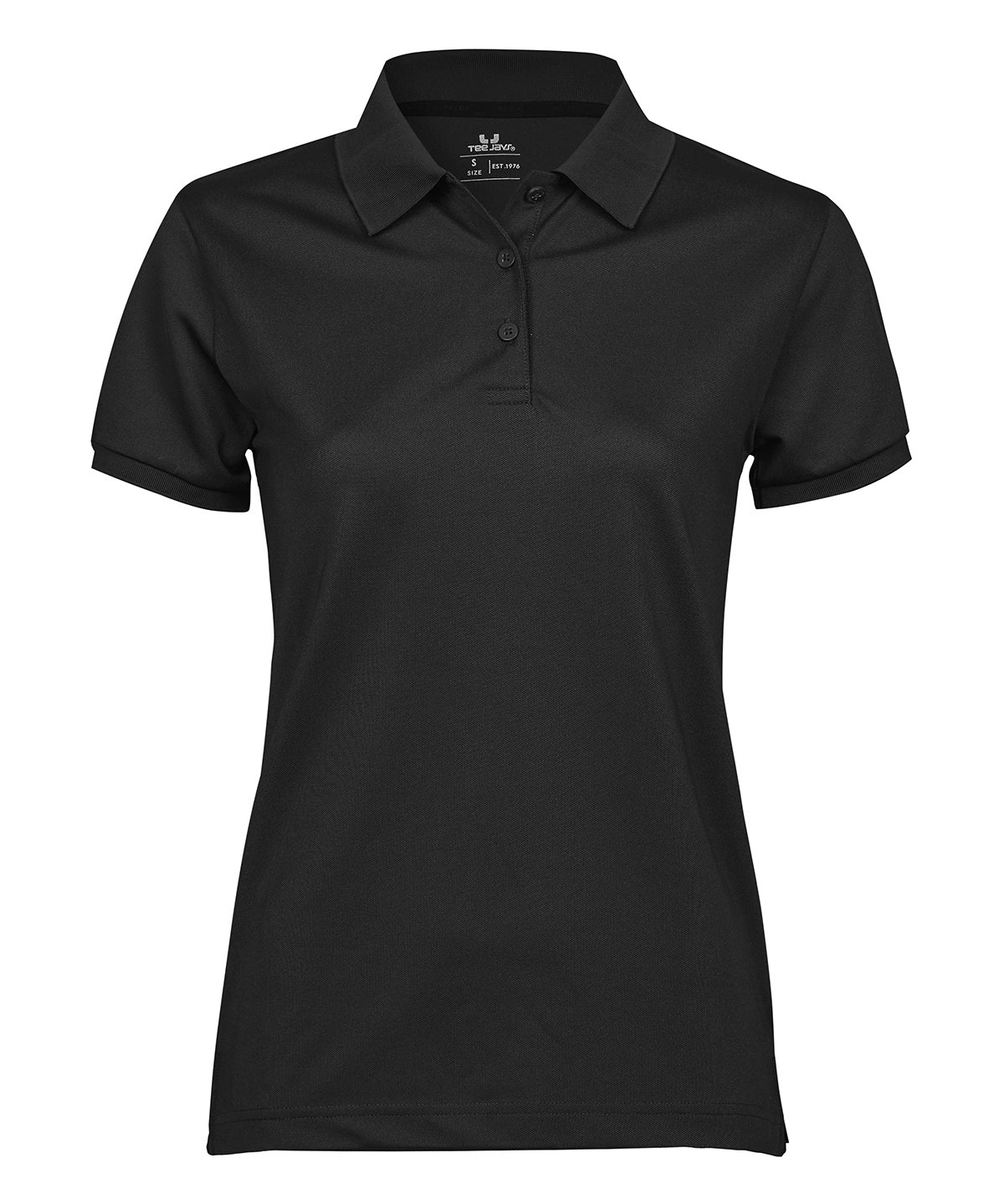 Tee Jays Women’s club polo in Black, front view
