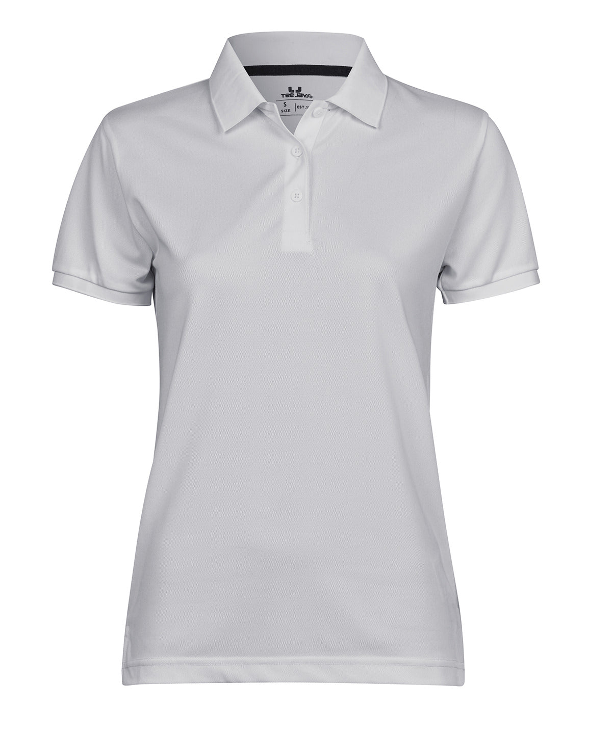 Tee Jays Women’s club polo in White, front view