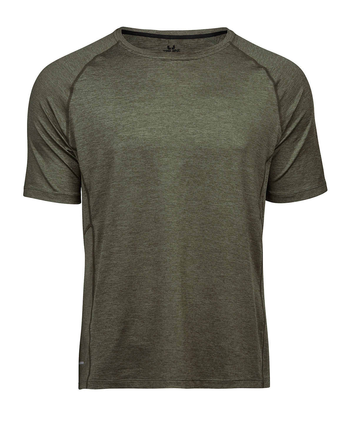 Tee Jays CoolDry tee in Olive Melange, front view