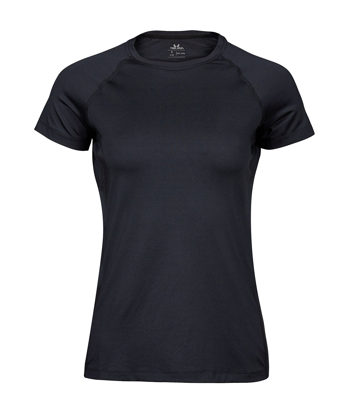 Tee Jays Women’s CoolDry tee in Black, front view