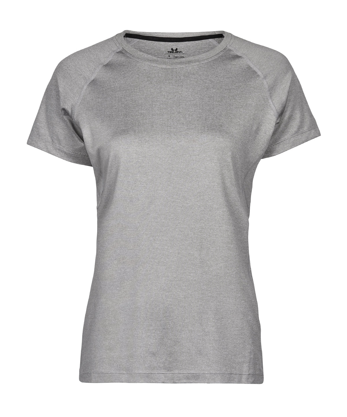 Tee Jays Women’s CoolDry tee in Grey Melange, front view