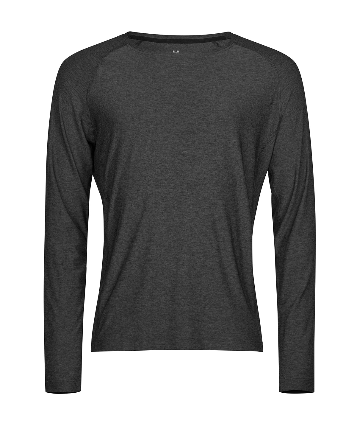 Tee Jays Long sleeve CoolDry tee in Black Melange, front view