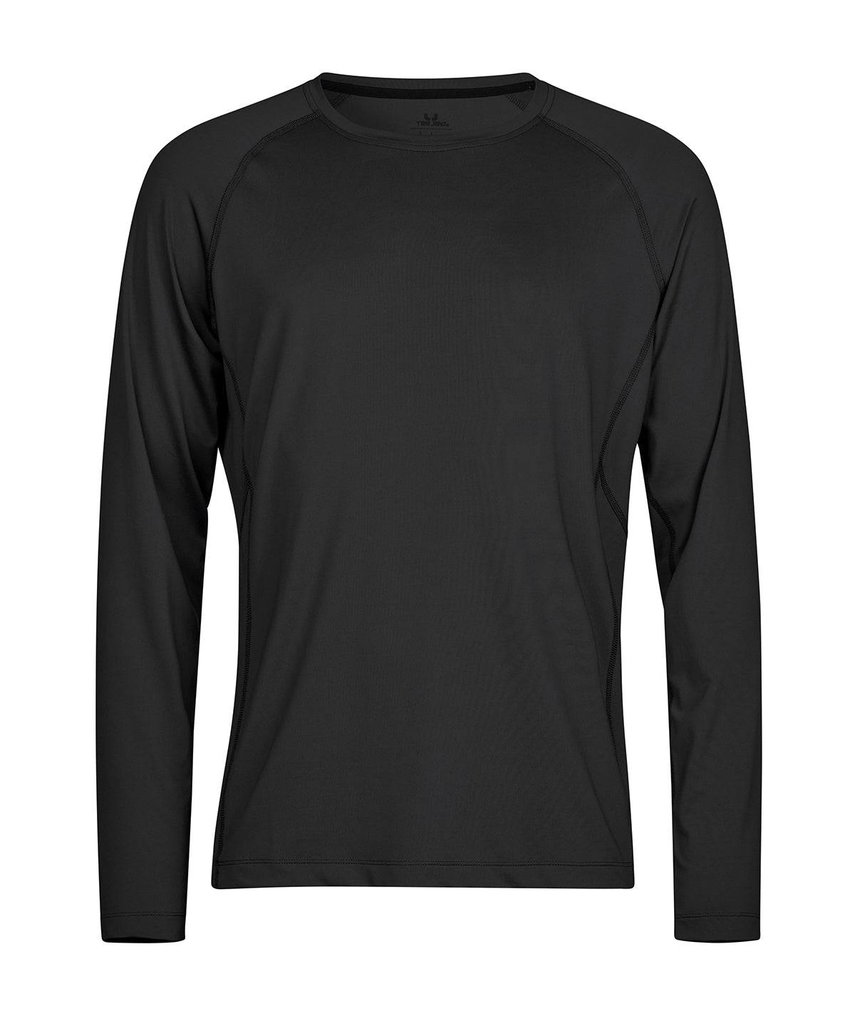 Tee Jays Long sleeve CoolDry tee in Black, front view