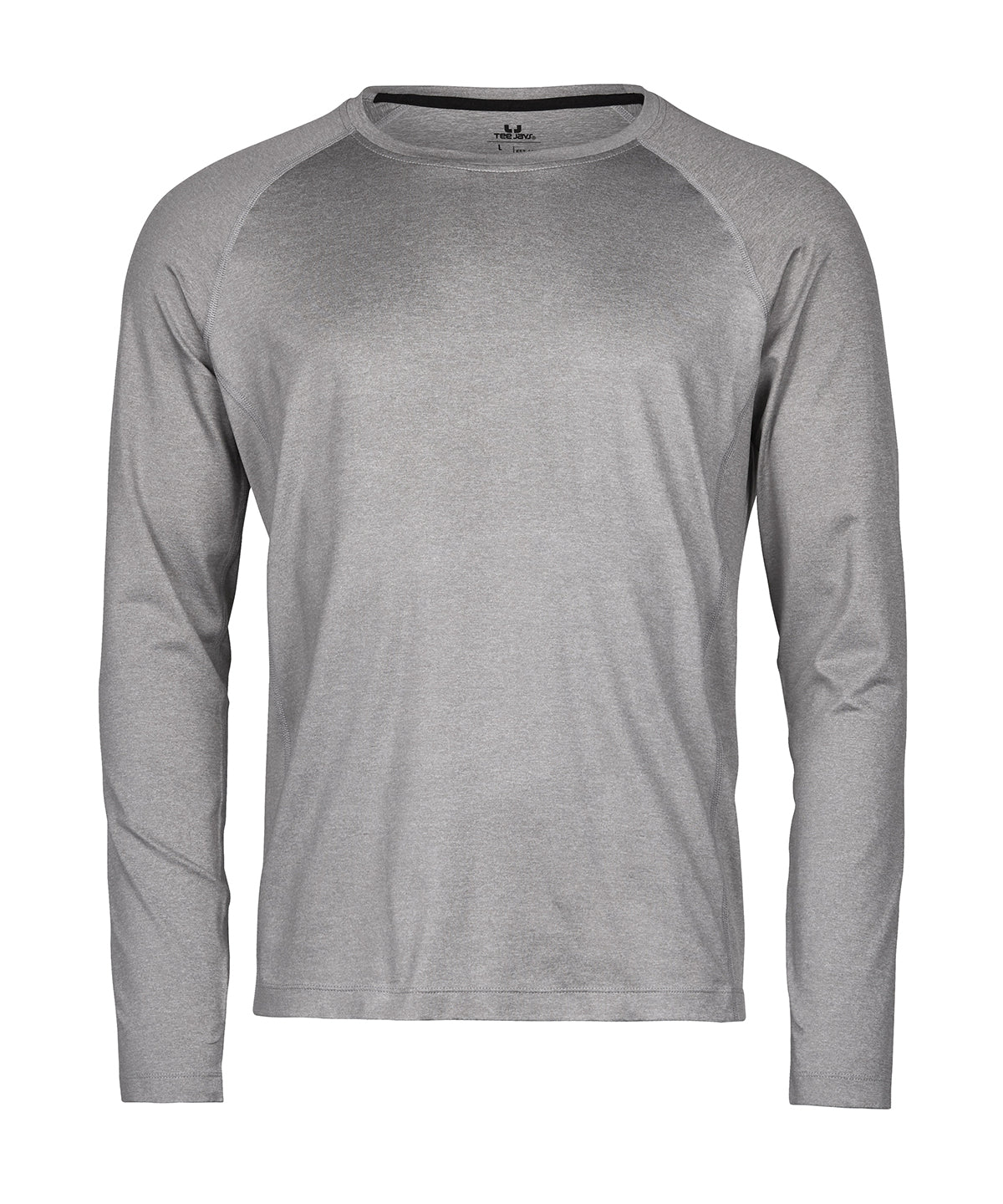 Tee Jays Long sleeve CoolDry tee in Grey Melange, front view