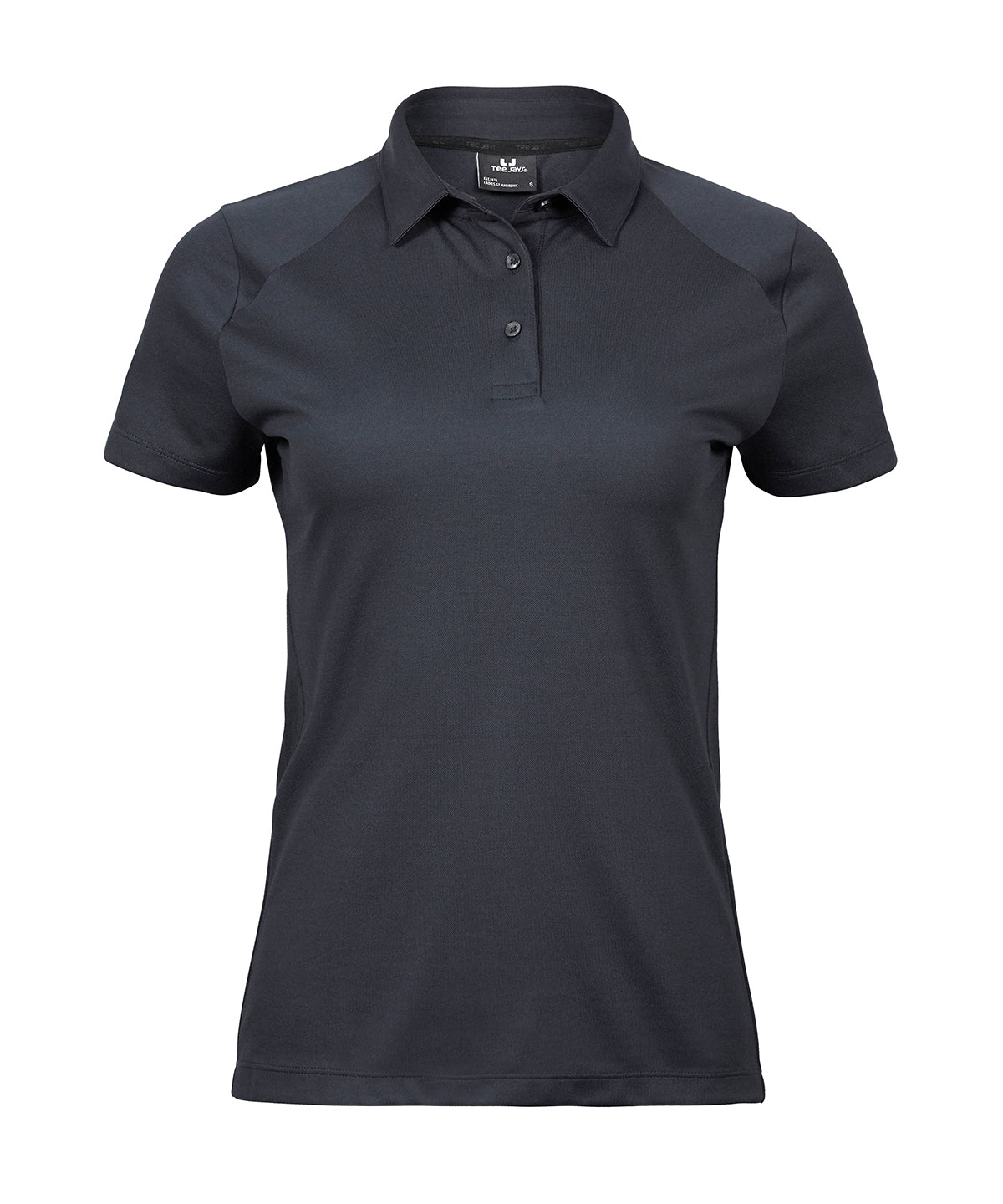 Tee Jays Women’s luxury sport polo in Dark Grey, front view
