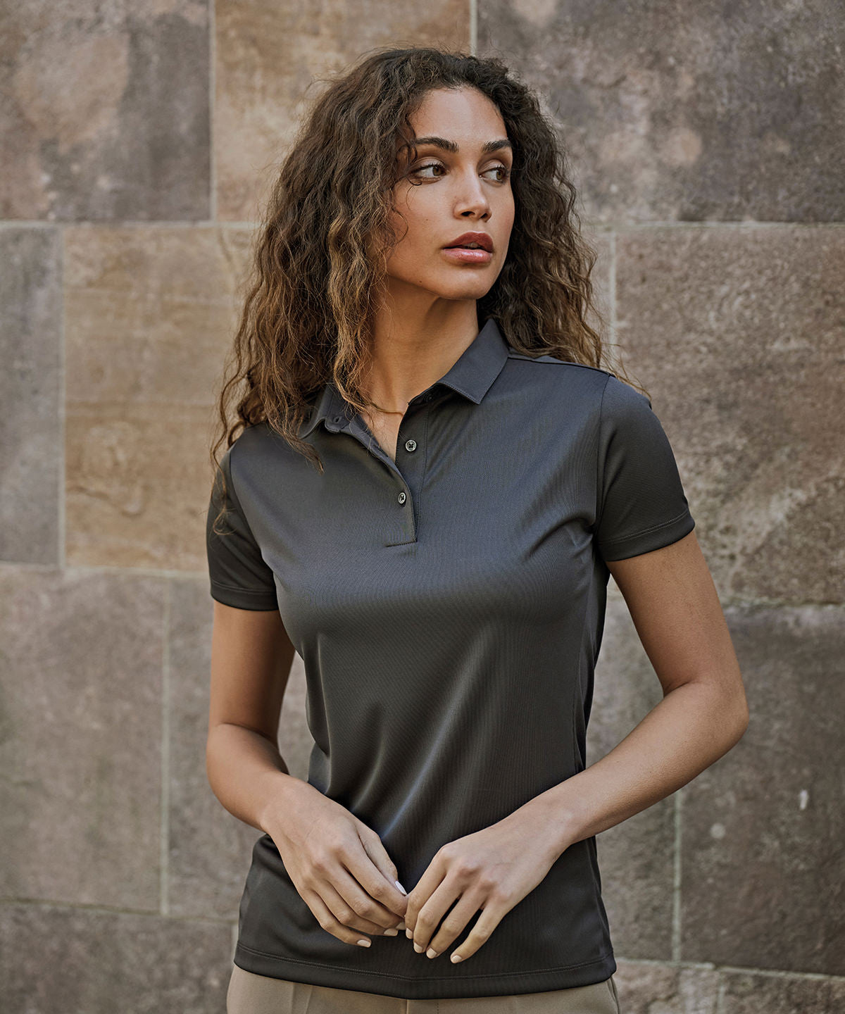 Tee Jays Women’s luxury sport polo, lifestyle photo