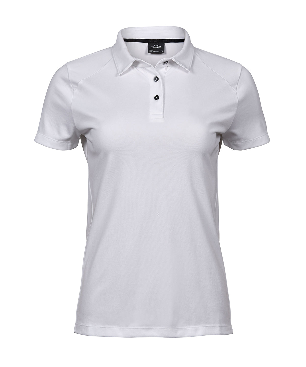 Tee Jays Women’s luxury sport polo in White, front view