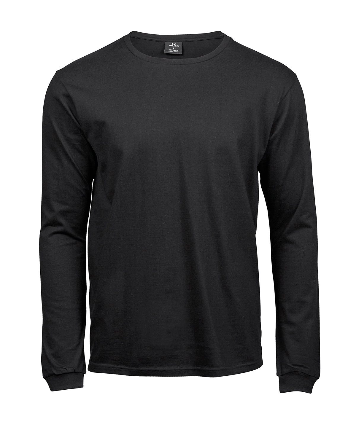 Tee Jays Long sleeve fashion Sof tee in Black, front view