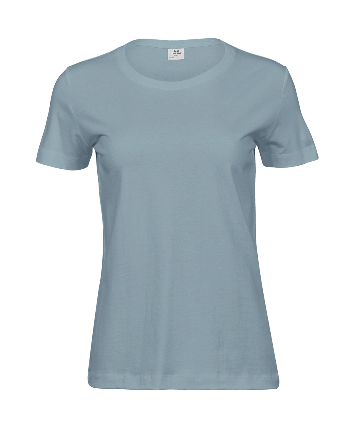 Tee Jays Women’s Sof tee in Misty Blue, front view