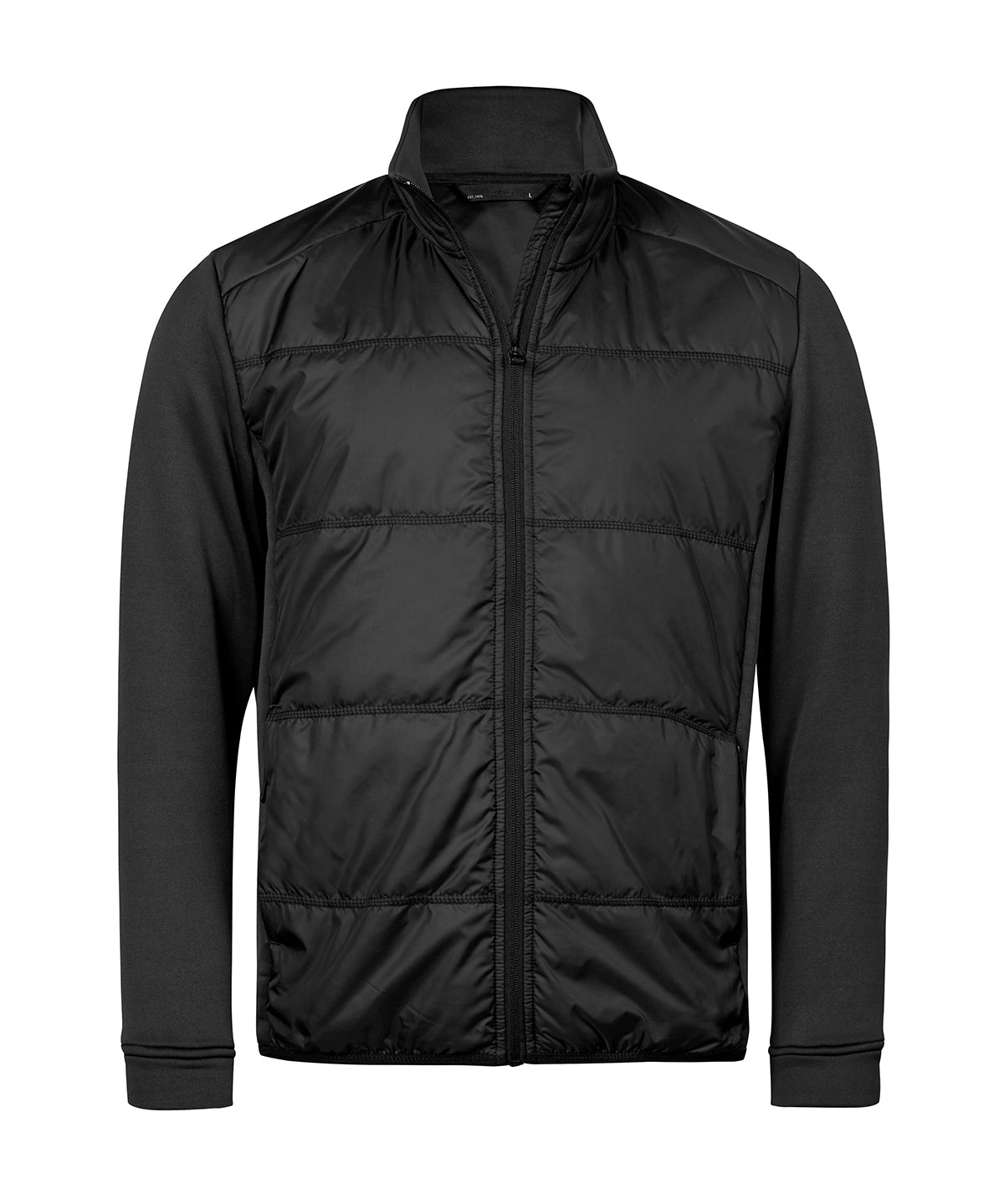 Tee Jays Hybrid-stretch jacket in Black/Black, front view
