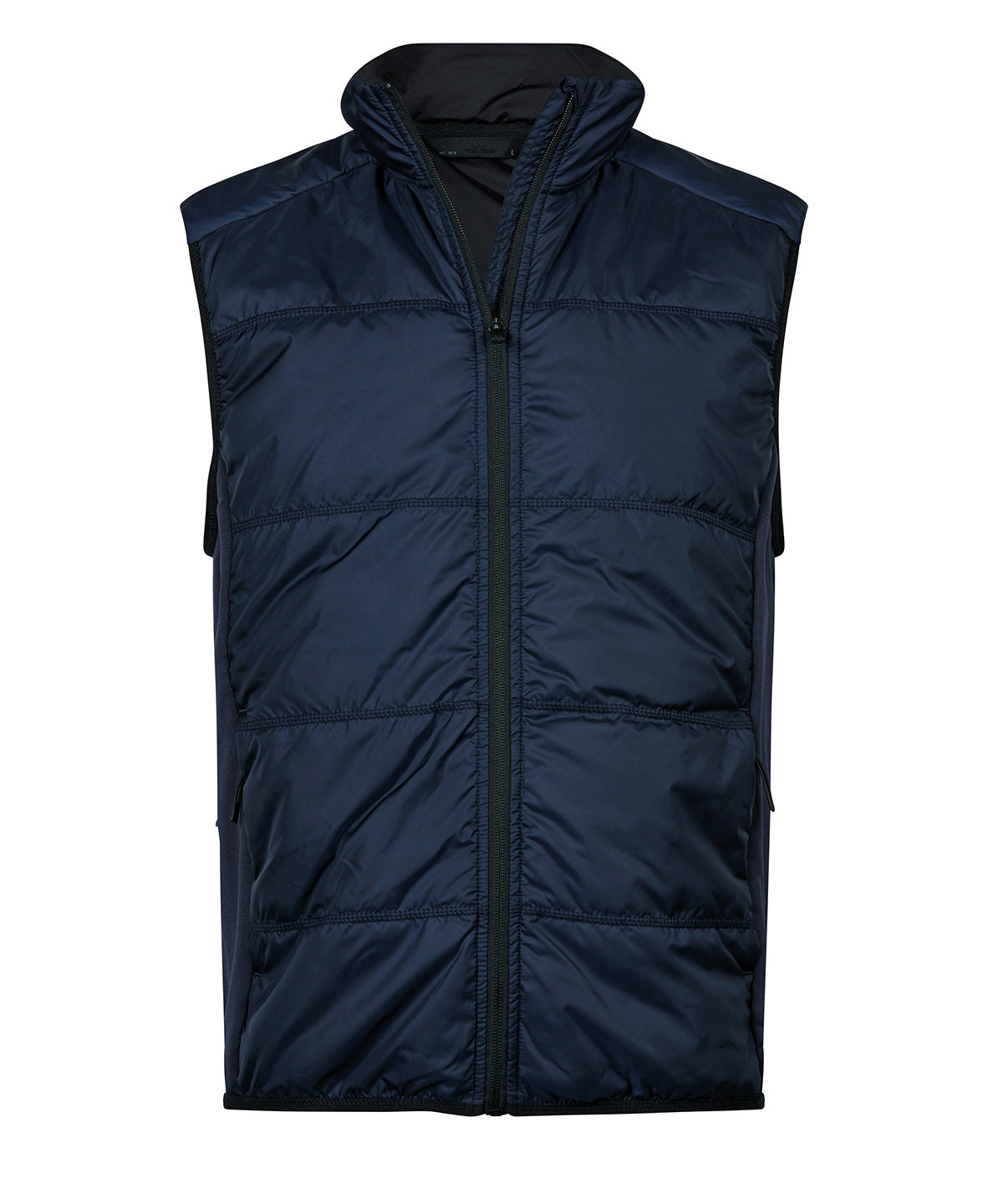 Tee Jays Hybrid-stretch bodywarmer in Navy/Navy, front view