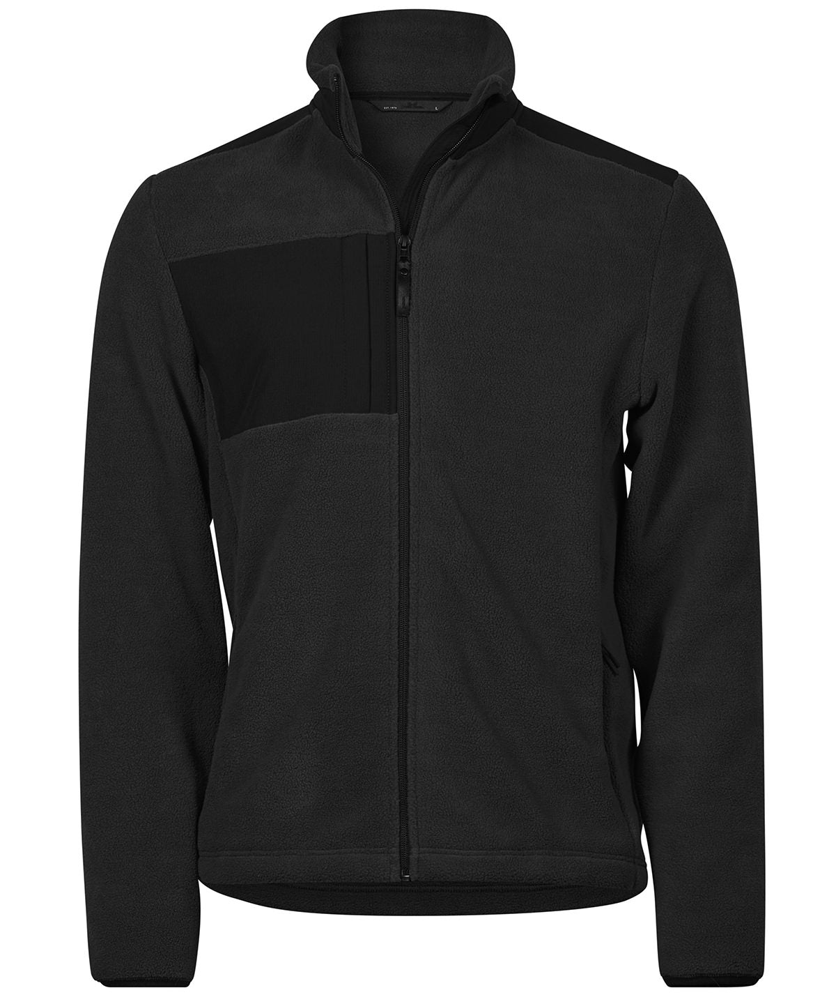 Tee Jays Mountain fleece in Black/Black, front view