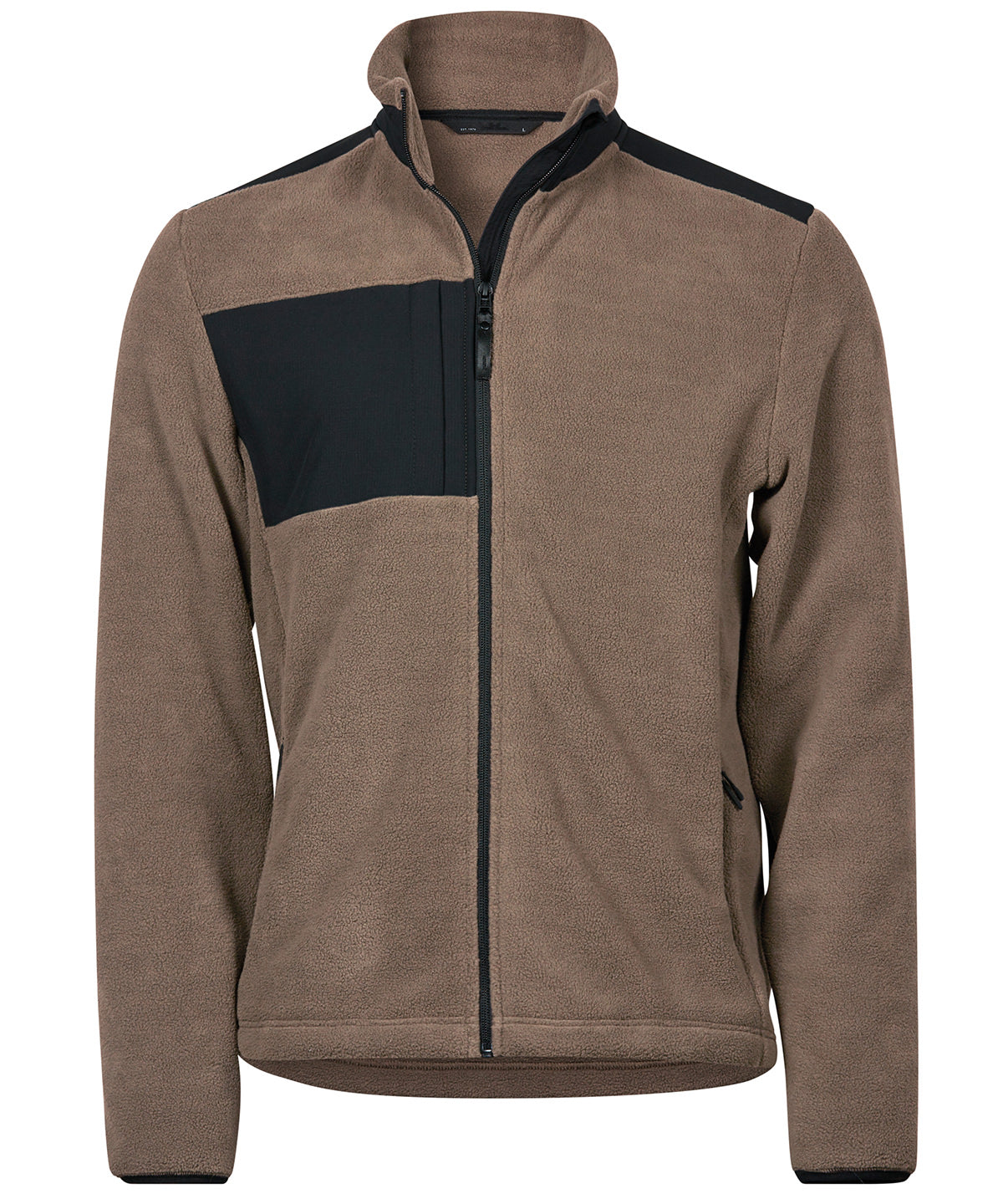 Tee Jays Mountain fleece in Clay/Black, front view