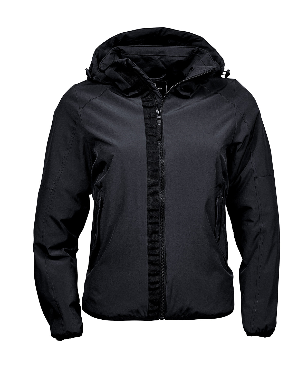 Tee Jays Women’s urban adventure jacket in Black, front view
