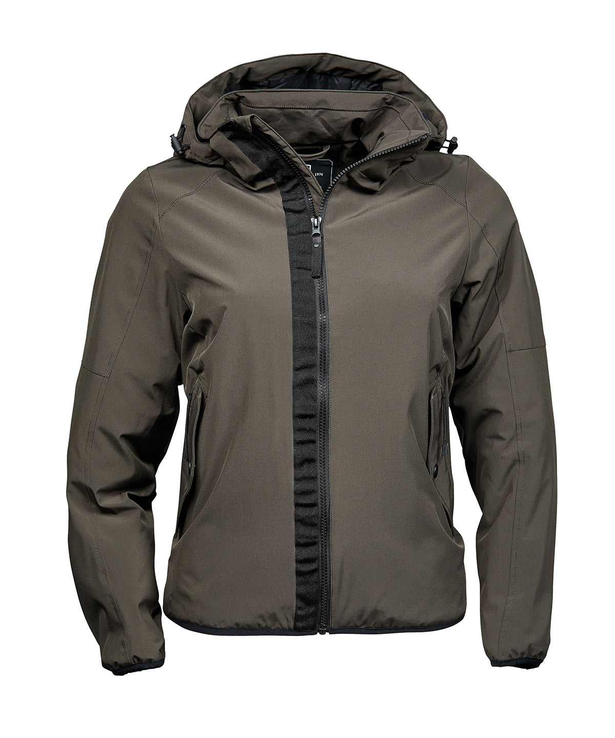 Tee Jays Women’s urban adventure jacket in Dark Olive, front view