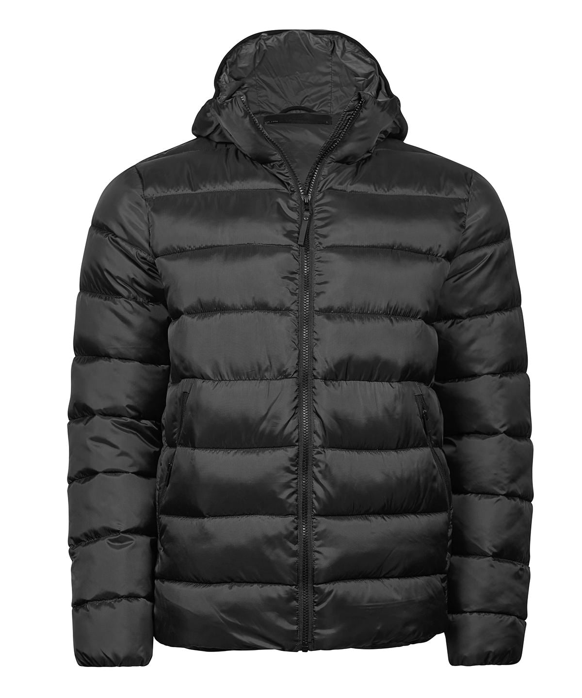 Tee Jays Lite hooded jacket in Black, front view