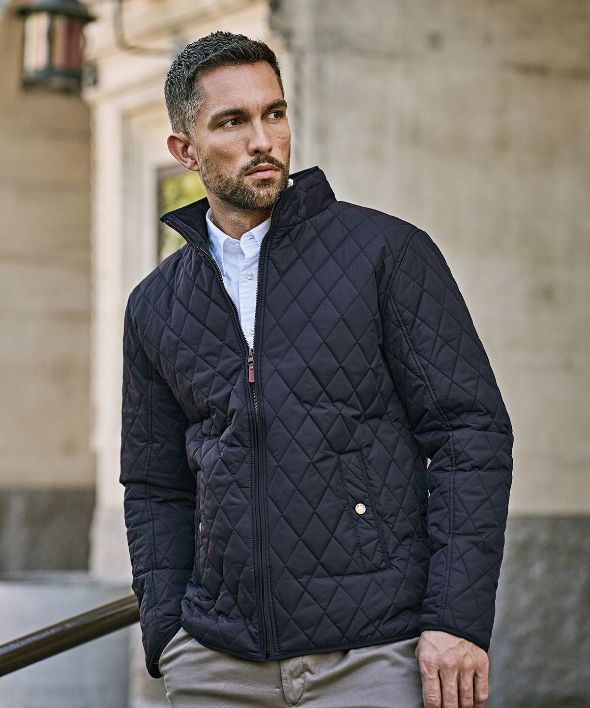 Tee Jays Richmond jacket in Deep Navy, lifestyle photo
