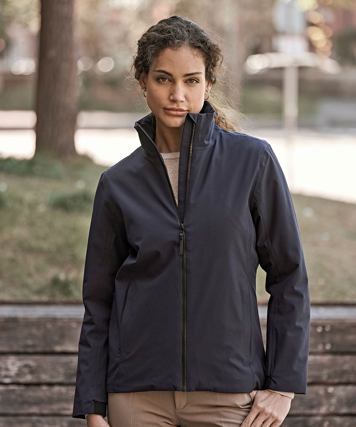 Tee Jays Women’s all weather jacket, lifestyle photo