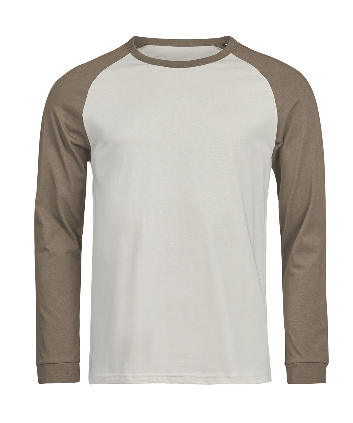 Tee Jays UNLABELED baseball tee in Cement/Clay, front view