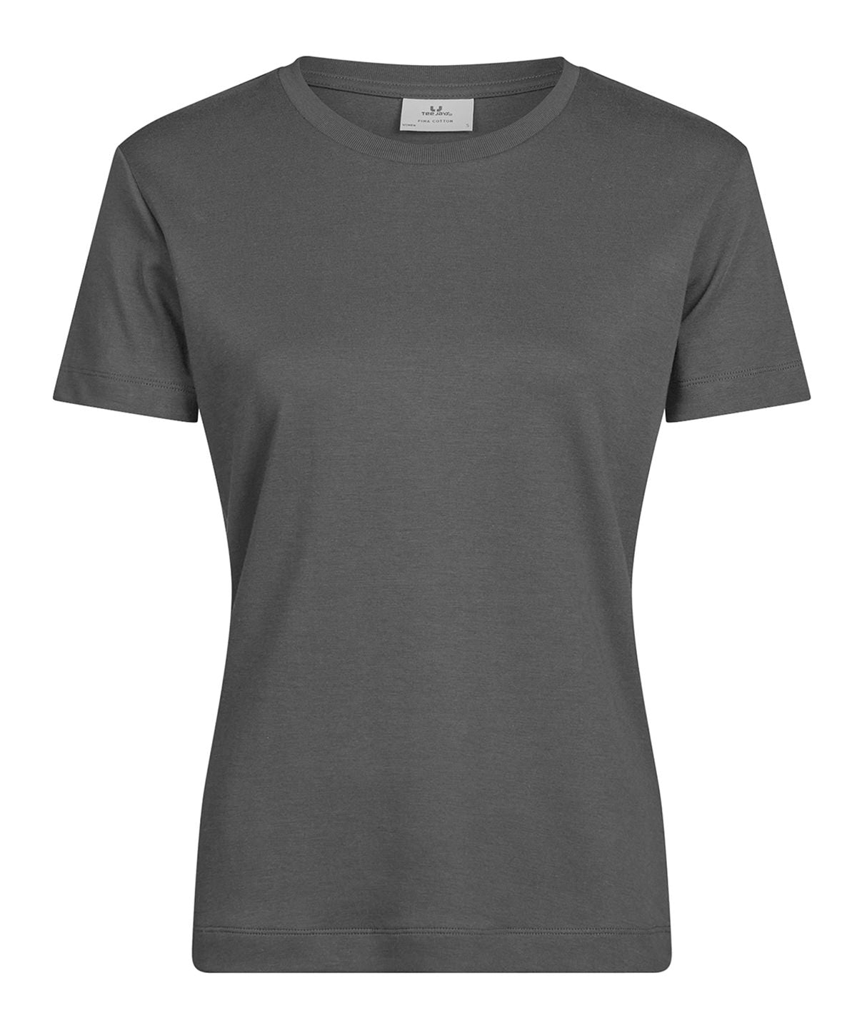 Tee Jays Women’s Pima cotton tee in Black, front view