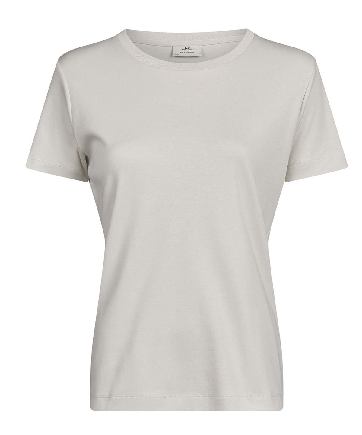 Tee Jays Women’s Pima cotton tee in Cement, front view