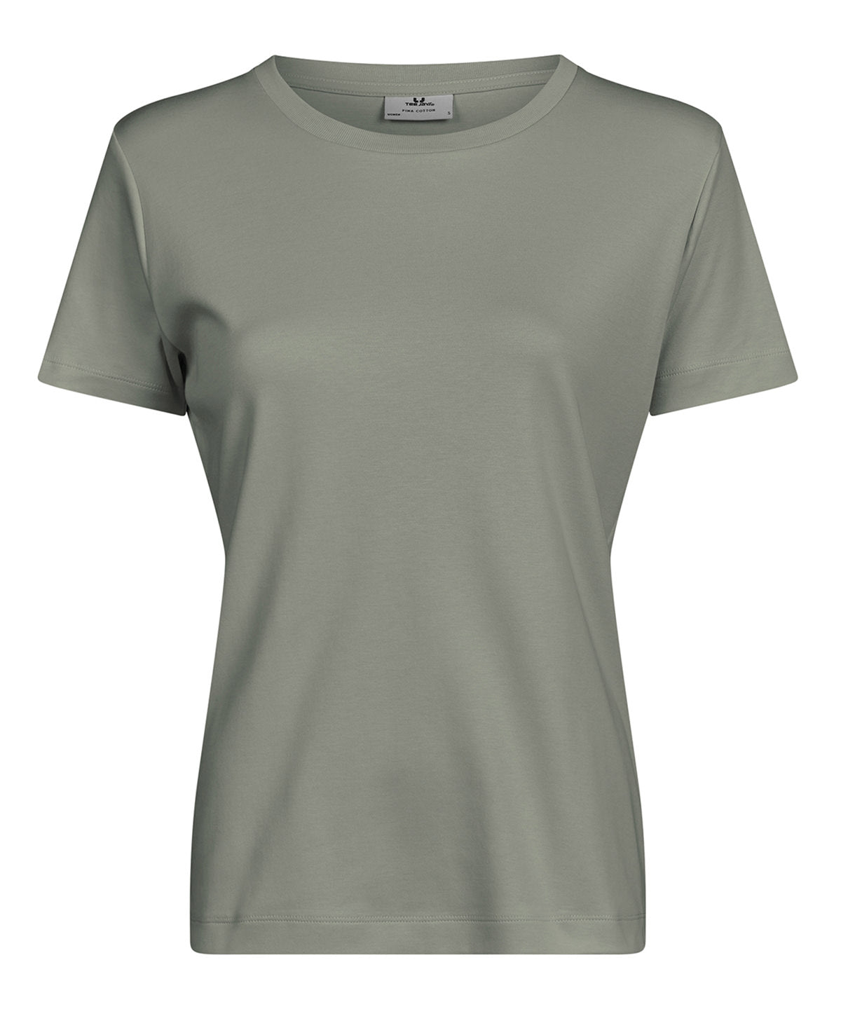 Tee Jays Women’s Pima cotton tee in Sage, front view