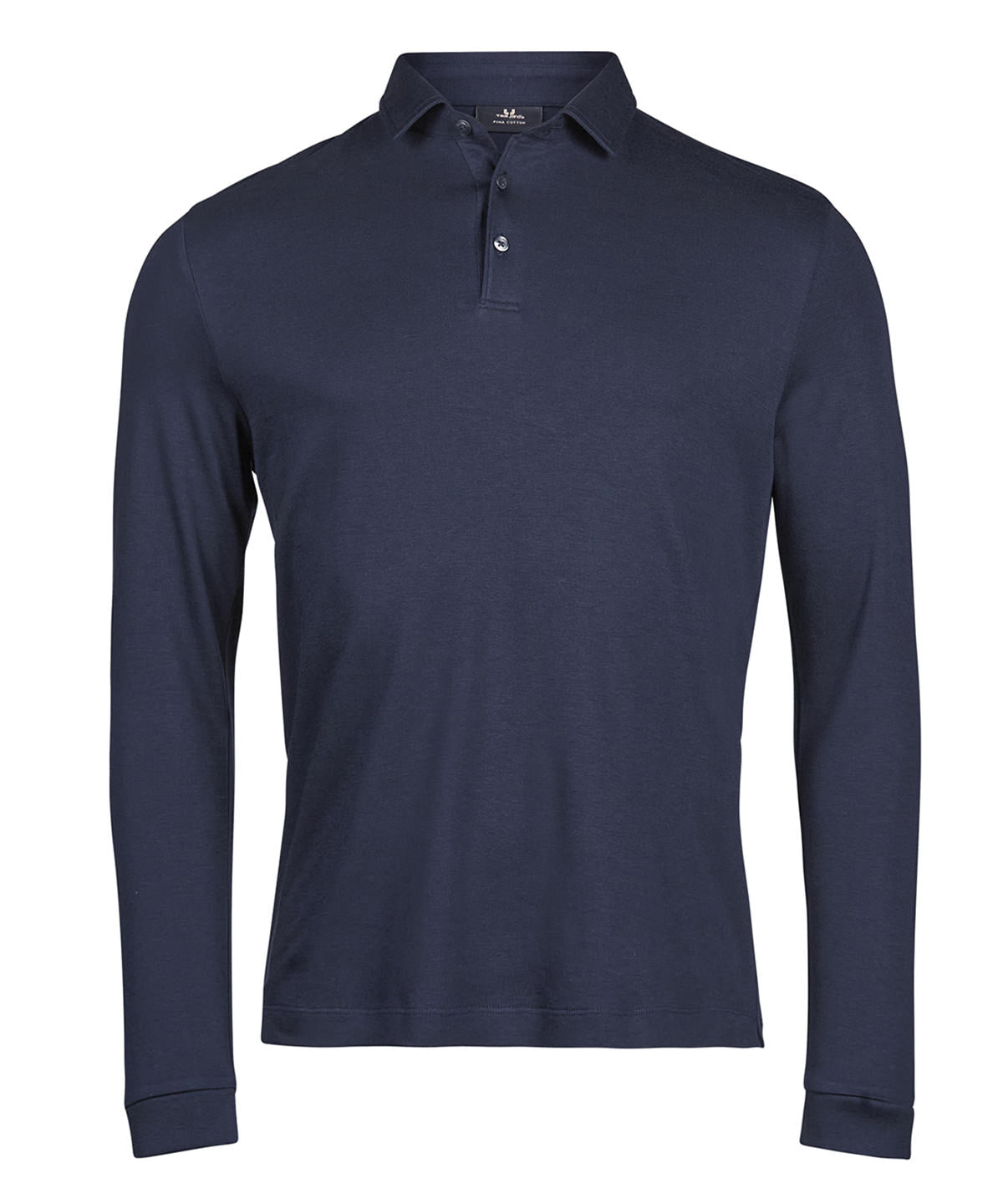 Tee Jays Pima cotton long-sleeve polo in Navy, front view