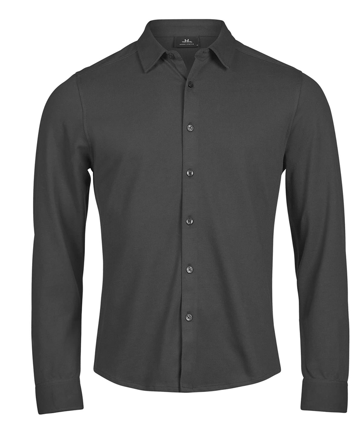 Tee Jays Luxury stretch shirt in Black, front view