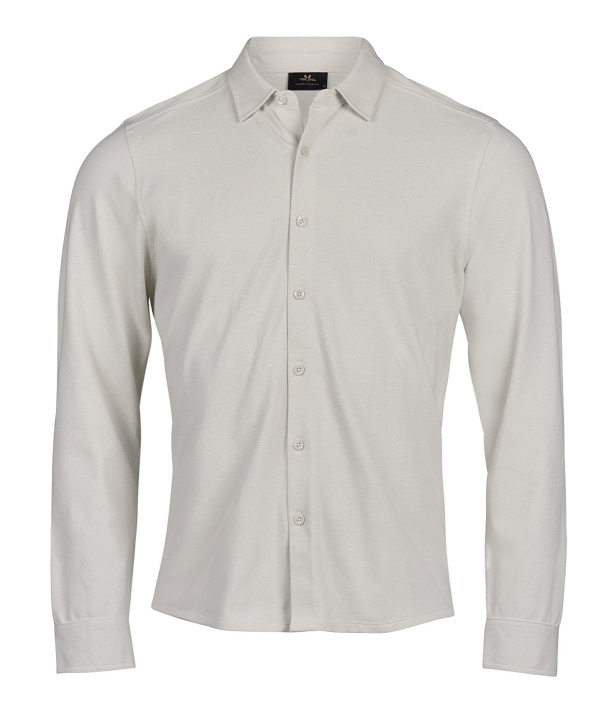 Tee Jays Luxury stretch shirt in Cement, front view