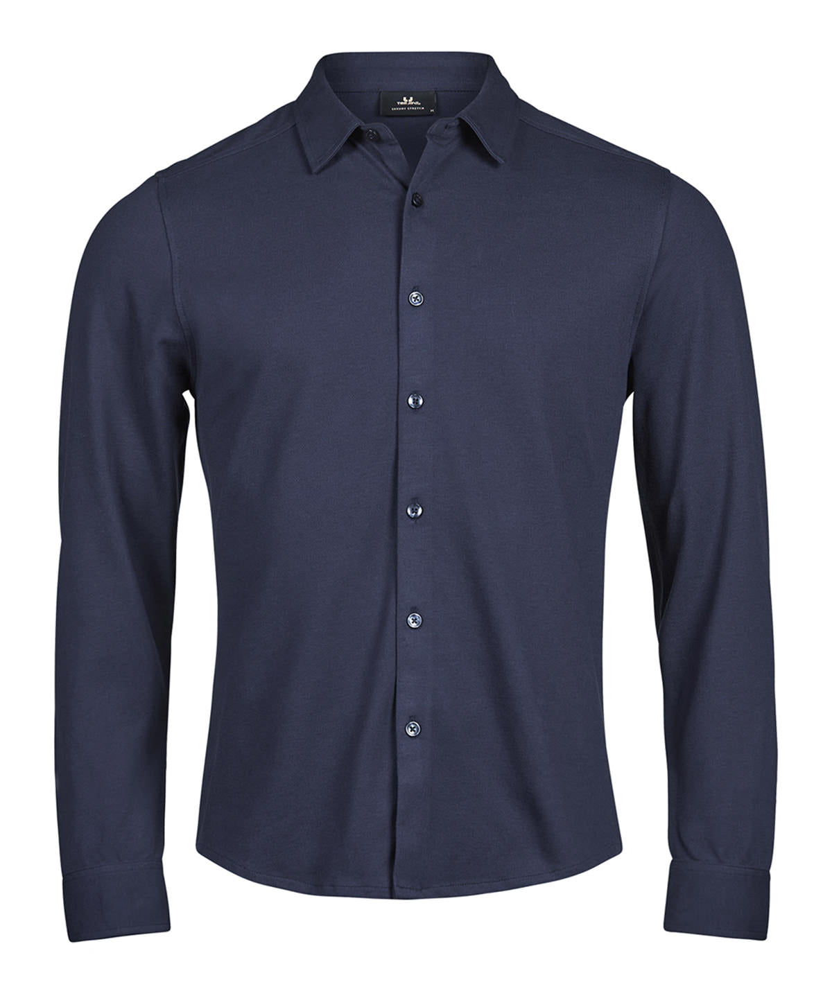 Tee Jays Luxury stretch shirt in Navy, front view