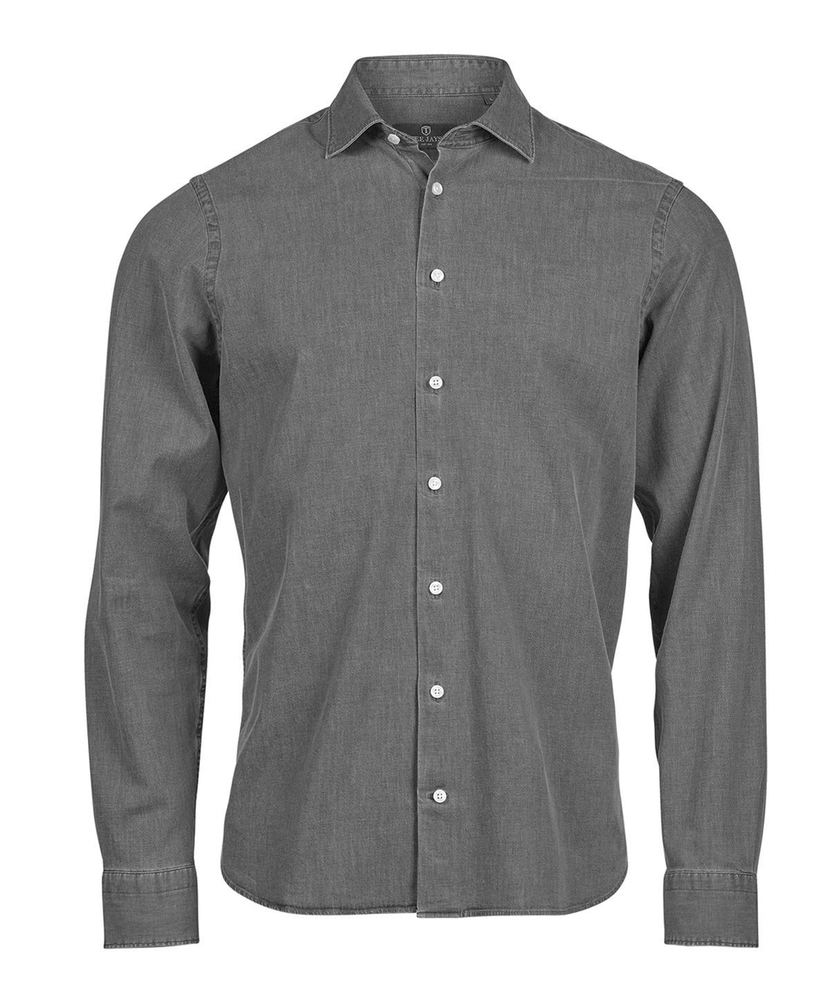 Tee Jays Denim shirt in Black Denim, front view