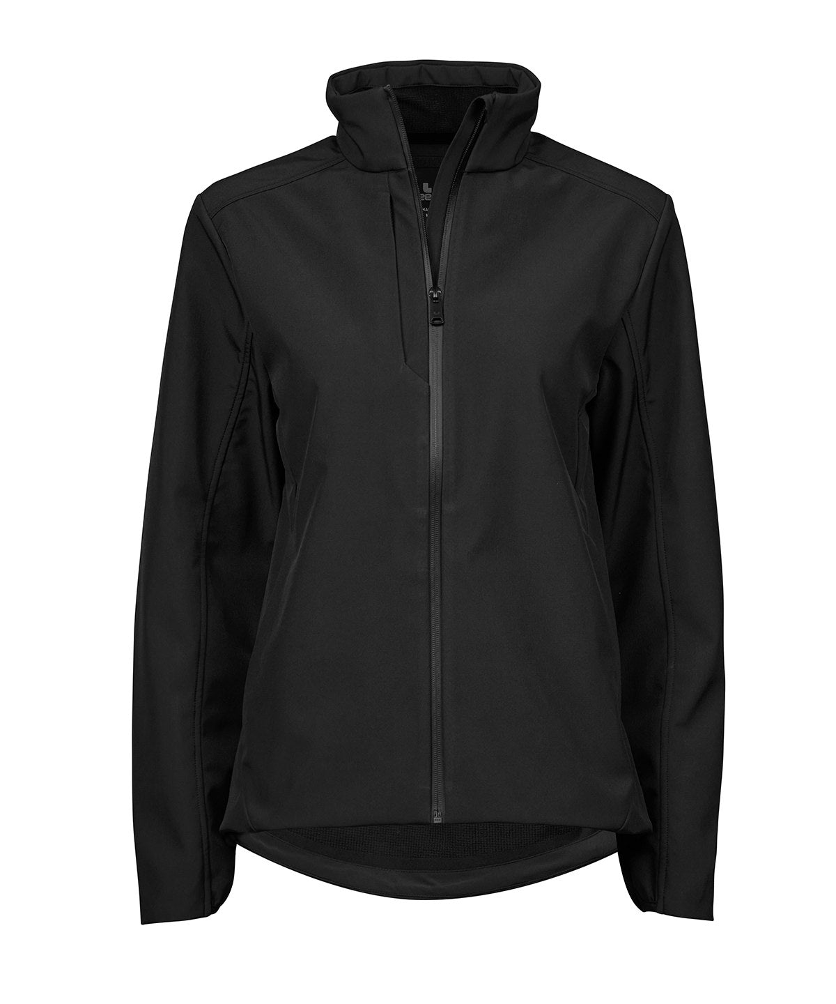 Tee Jays Women's performance softshell in Black, front view