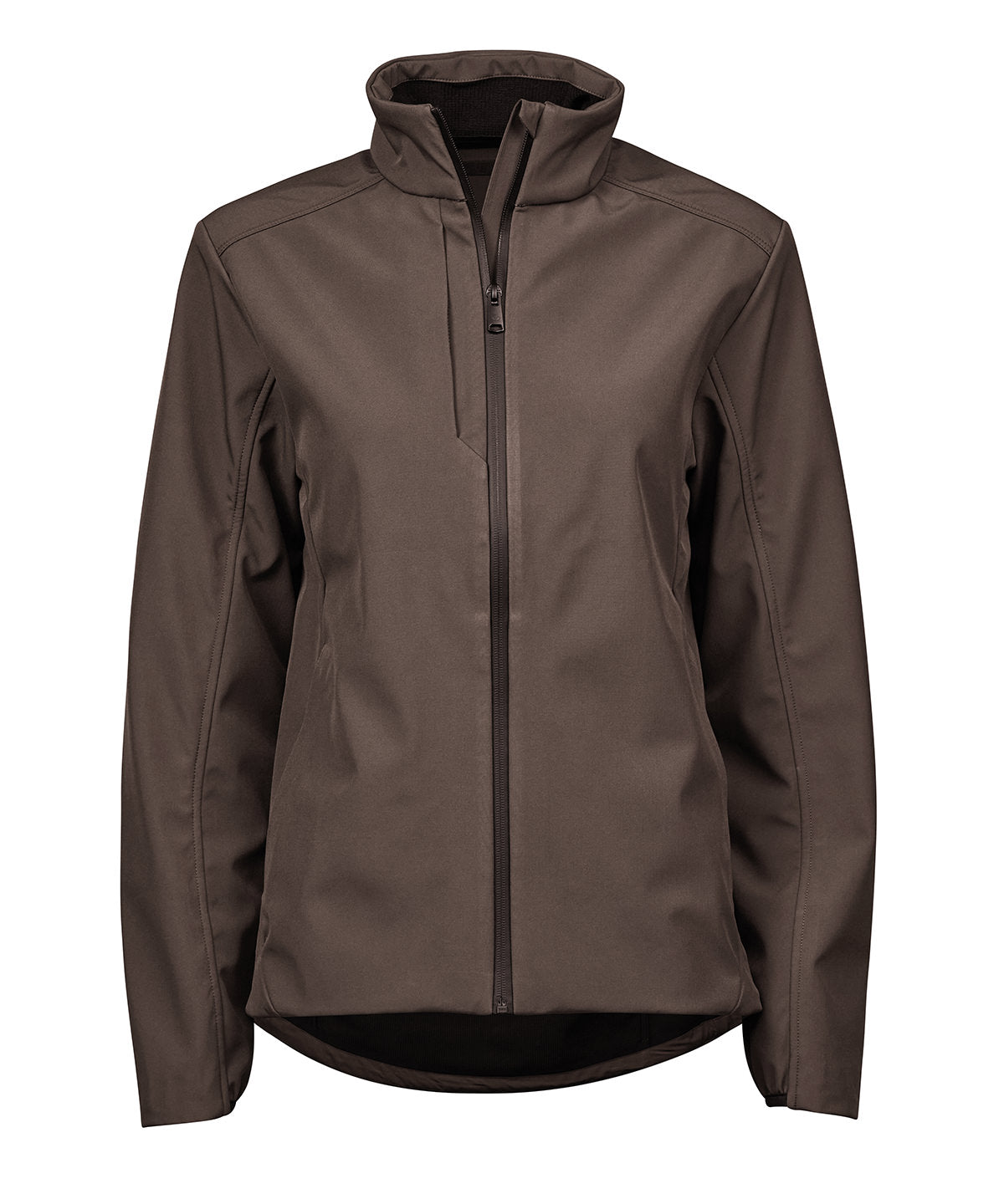 Tee Jays Women's performance softshell in Earth, front view