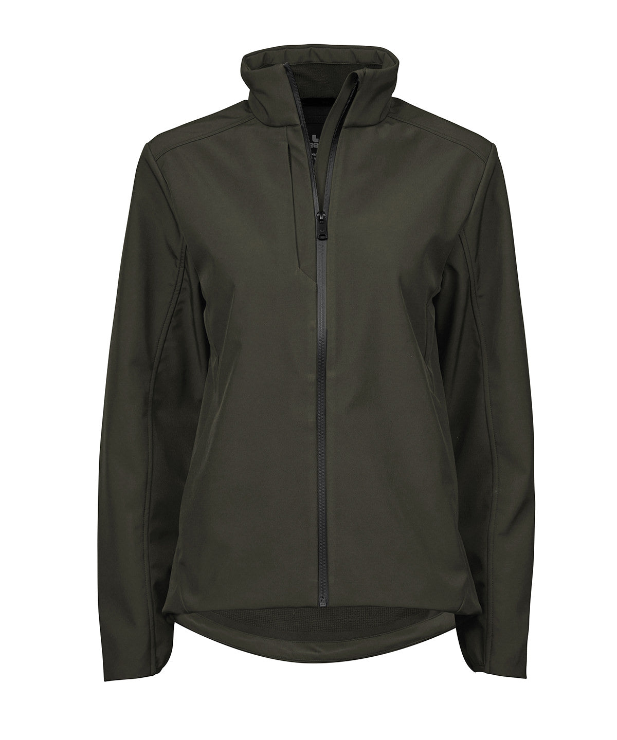 Tee Jays Women's performance softshell in Hunter Green, front view