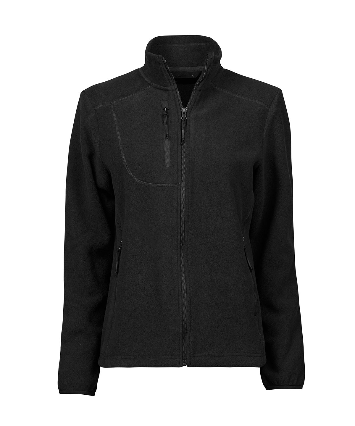 Tee Jays Women’s trail fleece in Black, front view