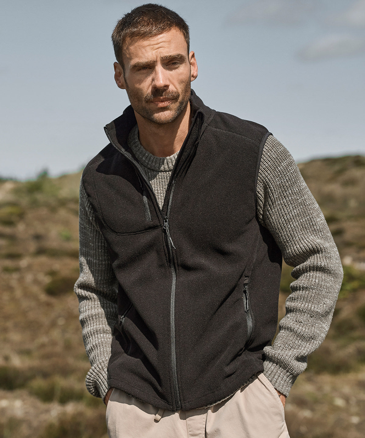 Tee Jays Trail fleece bodywarmer, lifestyle photo