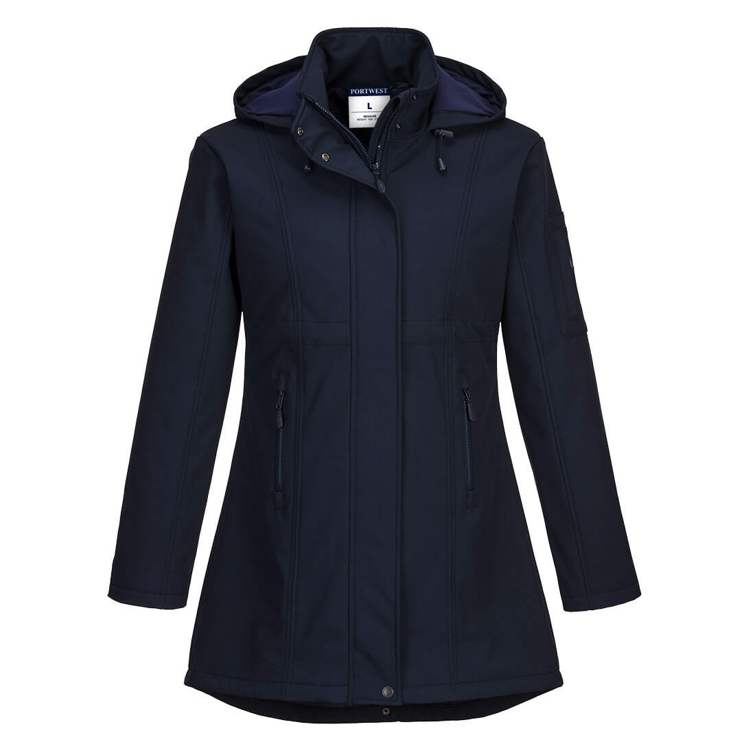 Portwest Carla Women's Hooded Softshell Jacket in Navy (NA), image 2