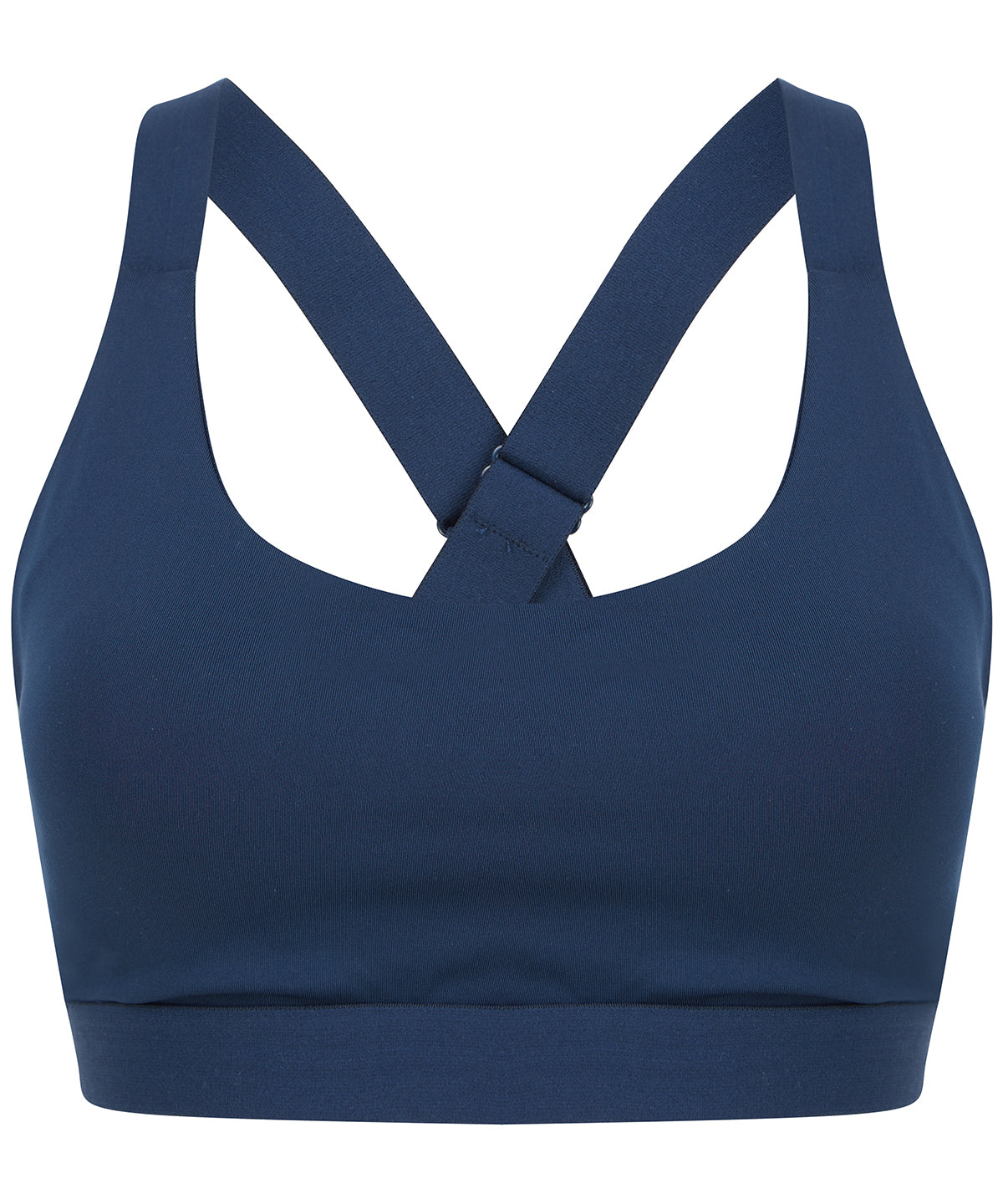 Tombo Medium impact core bra in Navy, front view