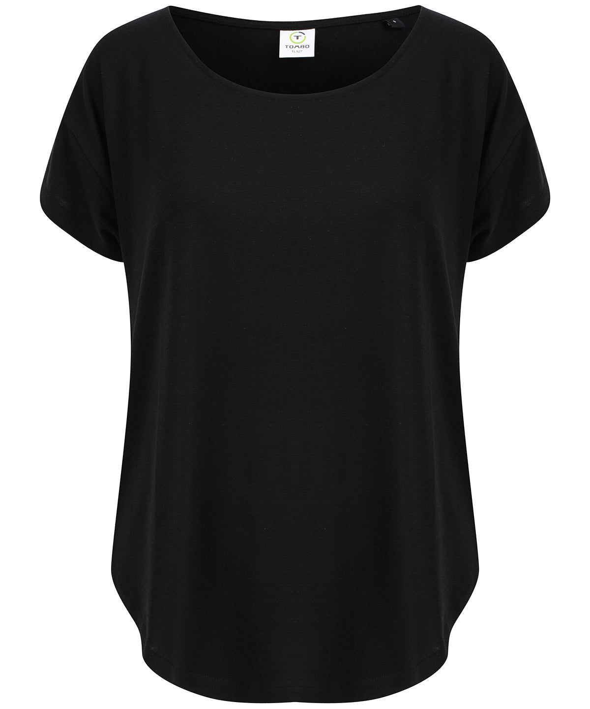 Tombo Scoop neck T in Black, front view