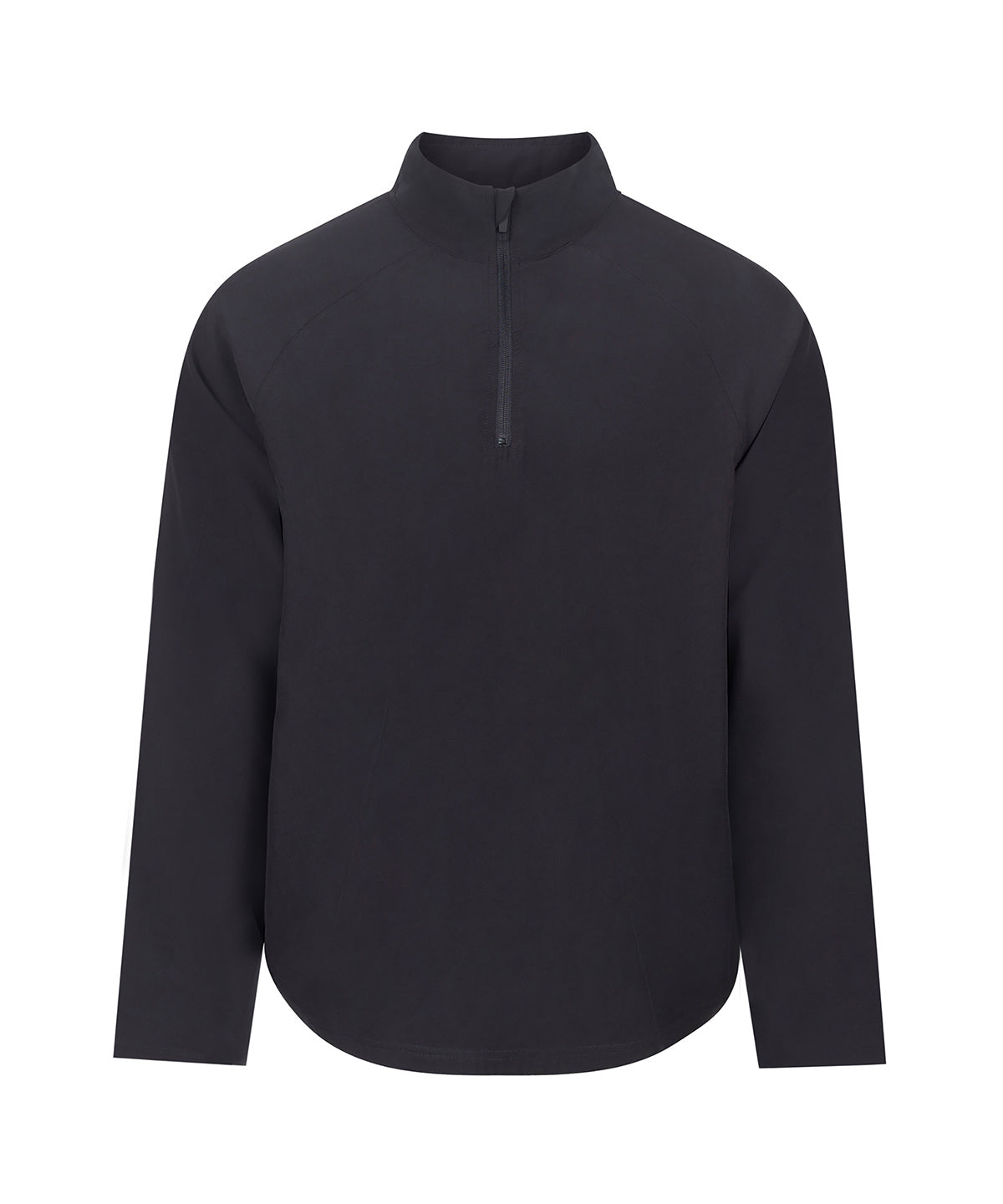 Tombo Technical 1/4-zip top in Black, front view